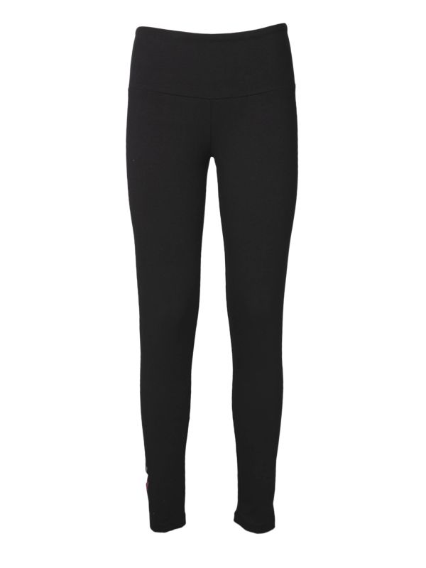 Women s black leggings with EA7 Emporio Armani logo print