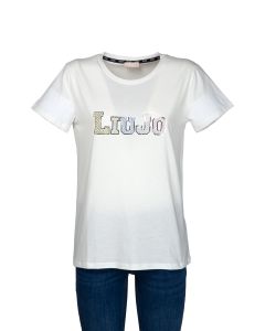 T-shirt Liu Jo da Donna con Logo Mini Borchie