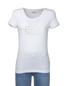 EA7 T-Shirt da Donna con Maniche Corte e Logo sul Retro