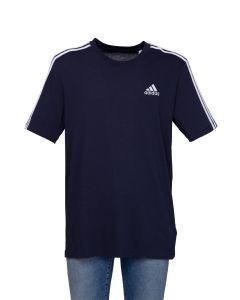 Adidas T-Shirt da Uomo Blu con Strisce
