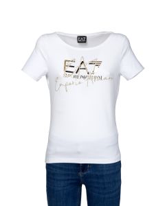 T-shirt EA7 da Donna con Logo Metal