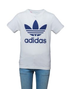 Adidas T-Shirt da Ragazzo Bianca con Logo Trefoil