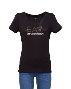 EA7 Emporio Armani T-Shirt da Donna con Logo Strass