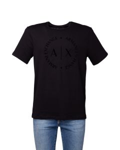 Armani AX T-shirt da Uomo a Manica Corta con Stampa e Loghi