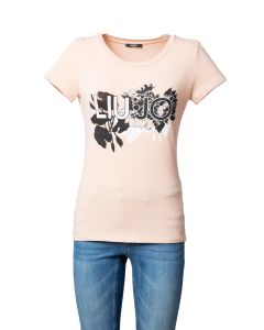 Liu Jo T-Shirt da Donna con Fiori e Strass