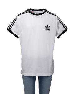 Adidas T-Shirt da Ragazzo Bianca con Strisce