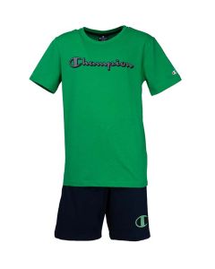 Champion Completo da Ragazzo Shorts e T-Shirt Logo Puntinato