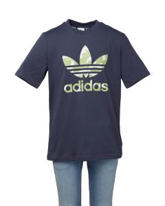 Adidas T-Shirt Ragazzo Blu con Logo Mimetico