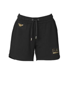 EA7 Pantalone da Donna a Short e Logo con Strass