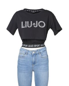 Liu-Jo T-shirt da Donna a Manica Corta Crop con Stampa