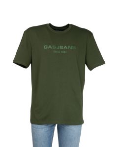 Gas T-Shirt da Uomo a Manica Corta con Logo