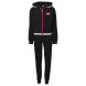 Hooded black tracksuit for girls with EA7 Emporio Armani band logo